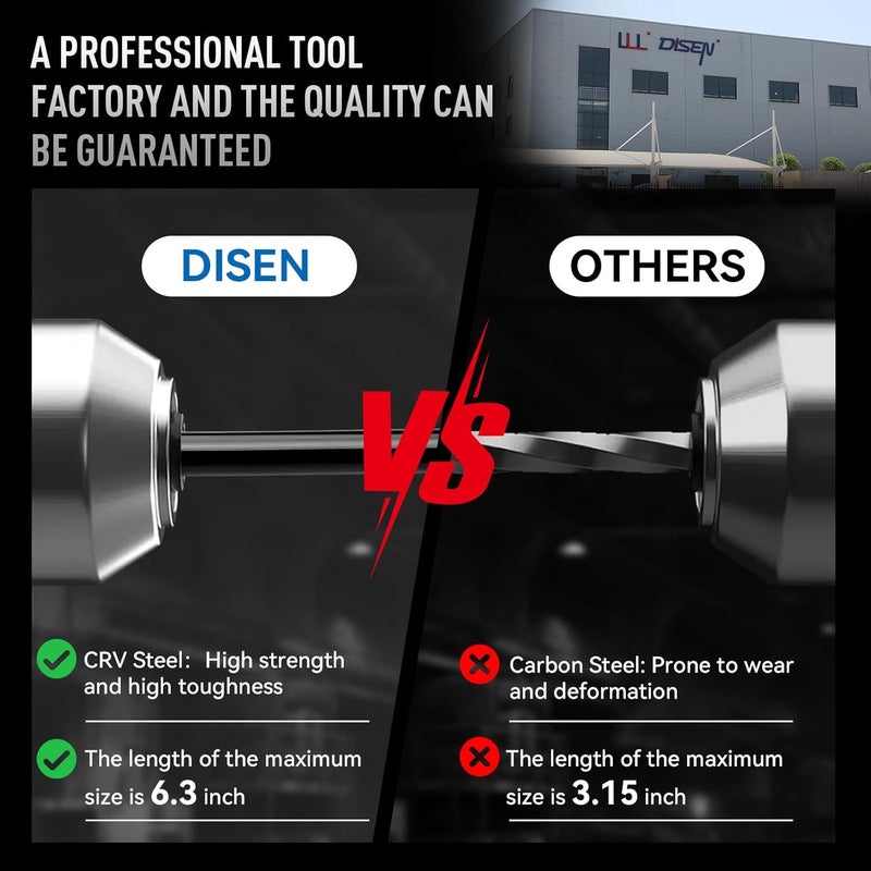 DISEN 9 Pieces Torx Star Allen Wrench Set, Long Arm Star Key Set T10-T50, Chrome Vanadium Steel - Image 3